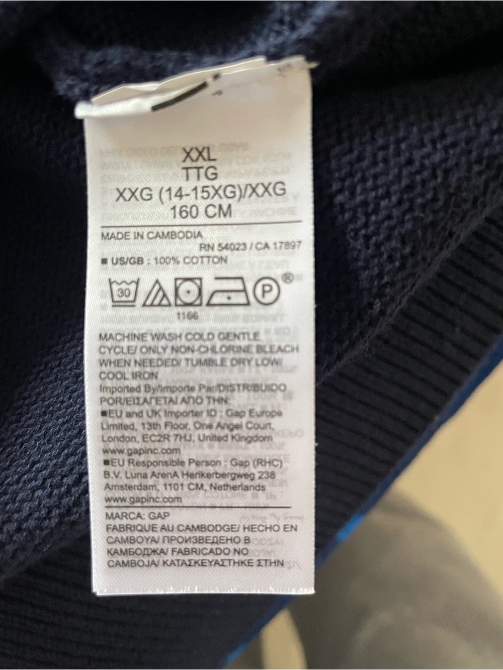 Gap Kids Cotton Rollneck
Crewneck Navy Sweater with American Flag, XXL - Picture 5 of 5